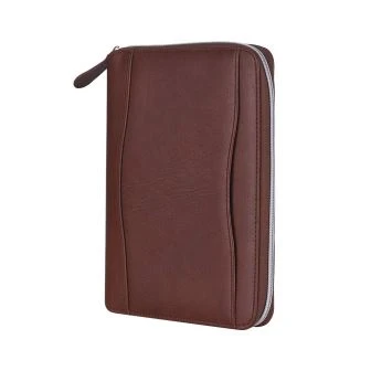 โลโก้ Zipper PU Leather Embossed A5