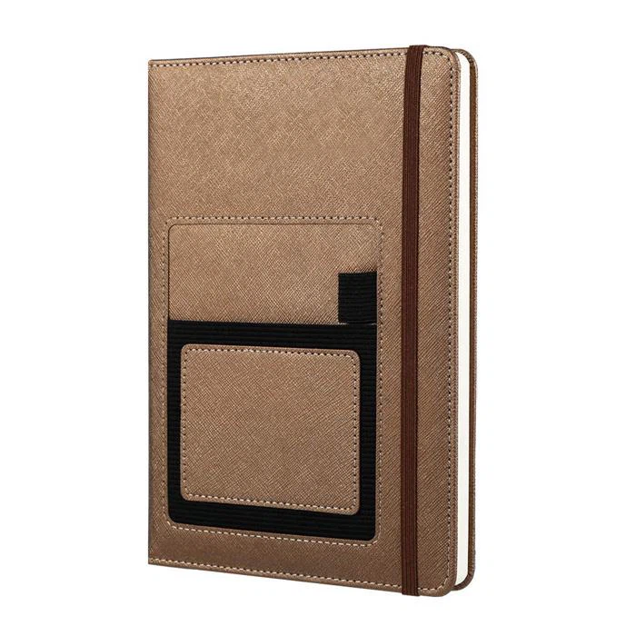 Leather Notebook With Phone Pocket