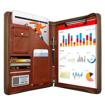 โฟลเดอร์ผลงานหนังสีน้ำตาล